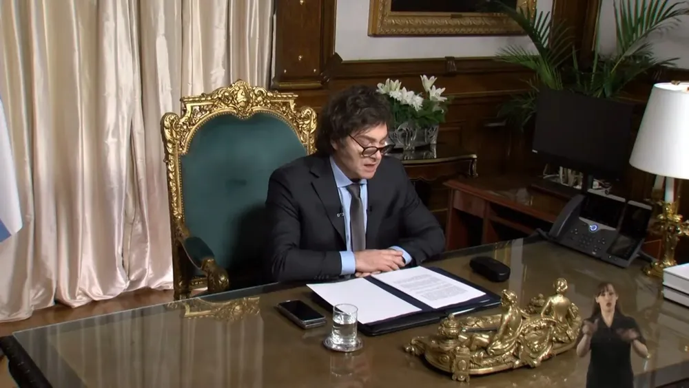 javier milei. cadena nacional